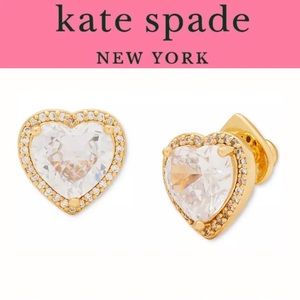 NEW Kate Spade My Love Collection Gold Heart Earrings